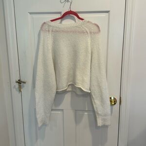white garage sweater